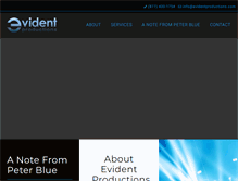 Tablet Screenshot of evidentproductions.com